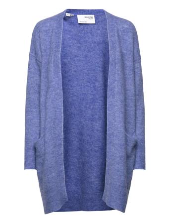 Slflulu New Ls Knit Long Cardigan B Stickad Tröja Cardigan Blå Selected Femme