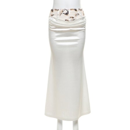 Damtopp med hög midja halvkjol WHITE S2 2