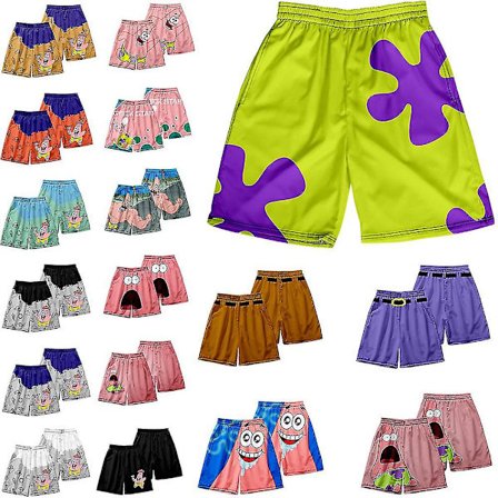 Patrick Star korta badshorts för män, snabbtorkande badkläder, badbyxor, surfshorts