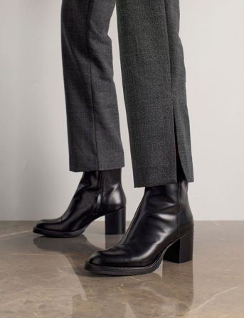 ANGULUS Bootie - Block Heel - With Zippe - Black - 40