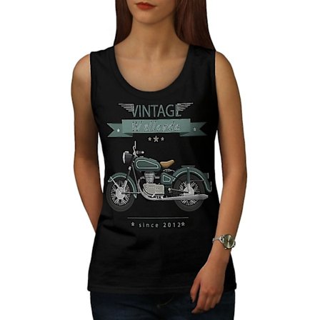 Vintage Motorcykel Dam Blacktank Top