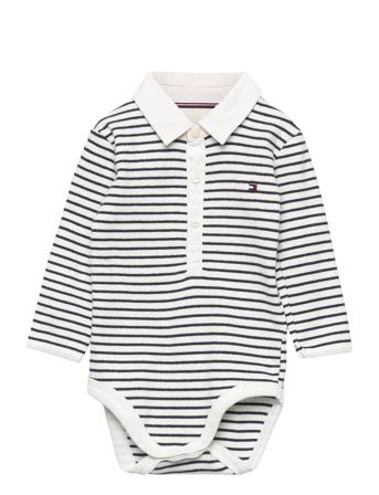 Baby Rib Collar Body L/S Bodies Long-sleeved Multi/mönstrad Tommy Hilfiger