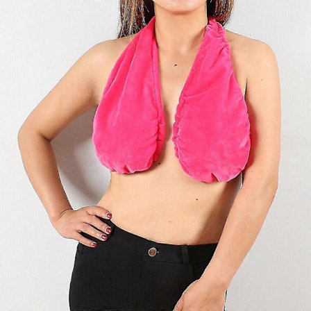 Naisten Tata Towel Rintaliivit Crop Neck Wrap Alusvaatteet Yksiv rinen Sametti Polyesteri A Red S