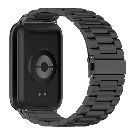 Rostfritt stålklockarmband för Xiaomi Smart Band 8 Pro, med verktyg, fjäderstång, svart klockarmband