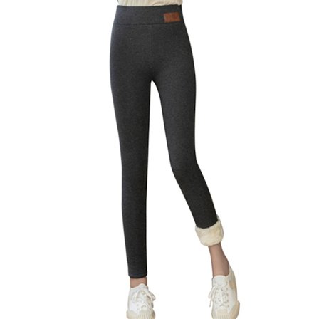 Supertykke leggings i lamme-cashmere for kvinner, vintertykke alt-i-ett-bukser med høy midje og varme