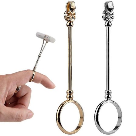 Aiex 2 st Cigaretthållare Ring Dam Elegant Ring Cigarett Skydda Ditt Finger Rökring För Män Och Kvinnor (silver, guld)_Överraskning