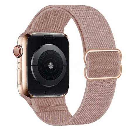 Apple Watch 38/40/41 Rannekoru nylon vaaleanpunainen beige