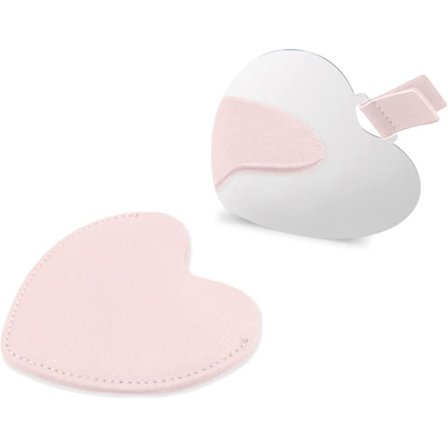 Ruostumattomasta teräksestä valmistettu kompakti peili, sydämenmuotoinen särkymätön taskupeili PU-nahka kotelolla, kannettava minipeili 