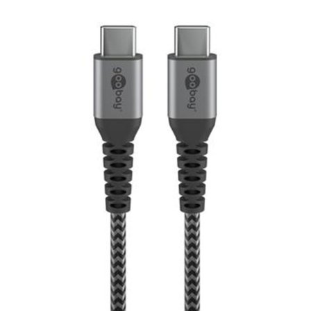 Goobay USB-C / USB-C Kabel - 0.5m - Rymdgrå / Silver