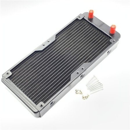 240 mm aluminium datamaskin radiator vann kjøler 18 rør rett munn CPU varme veksler
