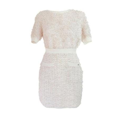 Chanel Vintage - Vintage Klänningar - Vit - Dam - Storlek: M, Dam, Storlek: M
