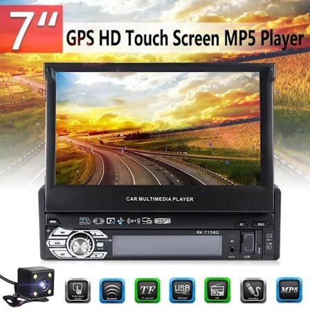 NEUFU 7'' 1DIN Bluetooth Bil Autoradio GPS Navi Stereo MP3MP5 USB AUX FM Radio