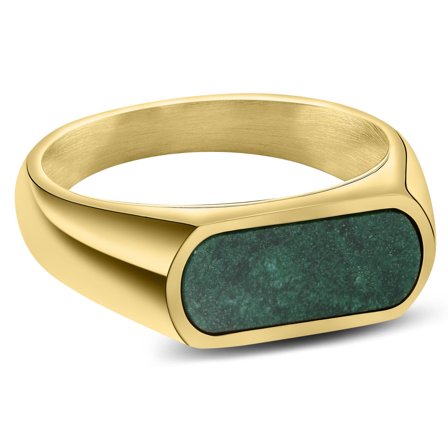Orisun | Anillo sello de jade africano dorado para hombres - Anillos tipo sello