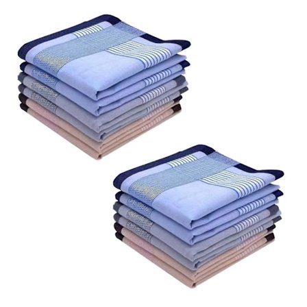 12 st Herrnäsdukar, 100% Mjuk Bomull Ficknäsdukar För Män Bomull
