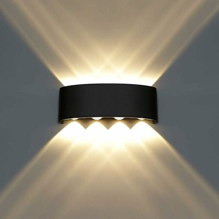 Modern LED-vägglampa Sconce Vattentät Aluminium LED Väggbricka Inomhus Utomhus Badrum Veranda Sovrum Hall Vardagsrum Trapphus 8W Varm Vit