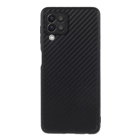 SKALO Samsung A22 4G Carbon Fiber TPU-skal - Svart