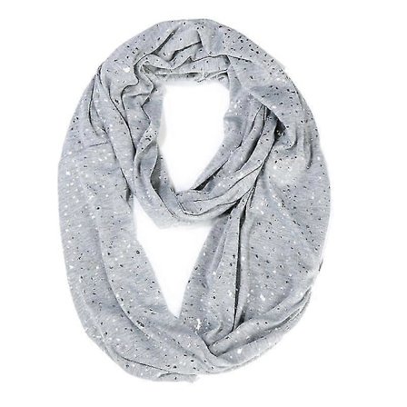 Dam Vinter Dubbellager Infinity Scarf Glitter Silver Paljetter Dold Dragkedja Ficka Förvaring Snood Ring Filt Varm Halsduk