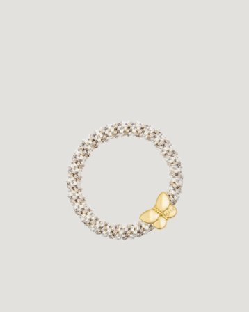 Dark Department Fat Hair Tie W/Gold Beige Accessoarer Tjej - Kids Brand Store