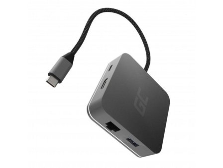 Green Cell HUB2 - dokkingstasjon - USB-C - HDMI - 1GbE