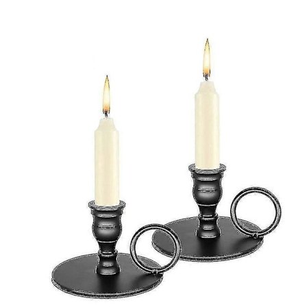 Kannettava Vintage Takorauta Kynttilänjalka Tarjotin Metallinen Kynttilänjalka 2 kpl