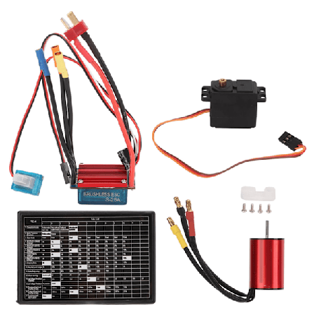 S2435 25A Børsteløs ESC med Programmeringskort 4500kv Børsteløs Motor 2,2kg Metall Styringsservo for 1/16 1/18 RC Bil Lastebil