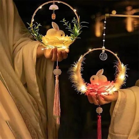 DIY Lanternfestival Kanin Lanterne Lysende Dekor