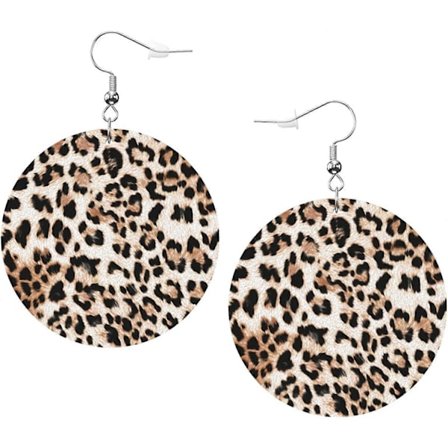 Sorte katte måne øreringe i kunstlæder, runde, lette, hængende til kvinder og piger