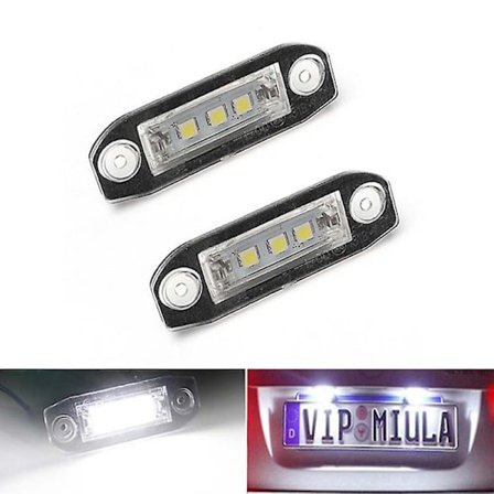 Passer Volvo VOLVO LED nummerpladelys S40 S60 S80 XC70 XC60, to styk