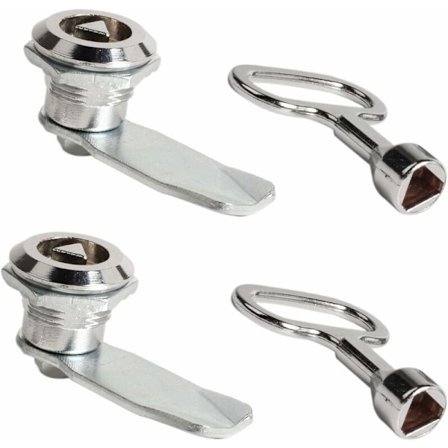 2 Set Brevlådelås 20mm Möbellås Uttagslås med Triangelnyckel Skåplås Brevlådesäkerhet Zinklegering Triangelnyckel för Skåp