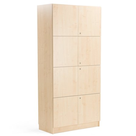 Lagerschrank aus Holz THEO mit 4 Flügeltüren, 2100x1000x470 mm, Birke