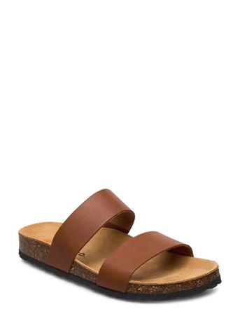 Biabetricia Twin Strap Sandal Shoes Summer Shoes Flat Sandals Brun Bianco