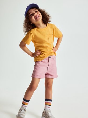 Farkkushortsit taskuilla Polarn O. Pyret 92 lastenvaatteet pink