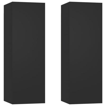 Vidaxl Tv-skåp 2 St Svart 30,5x30x90 Cm Konstruerat Trä Svart