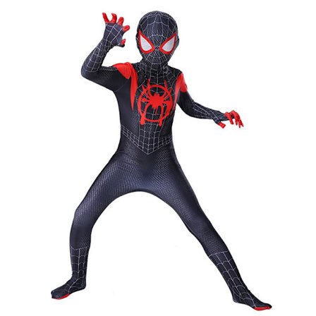 Kids Miles Morales Costume Spiderman Cosplay Jumpsuit K