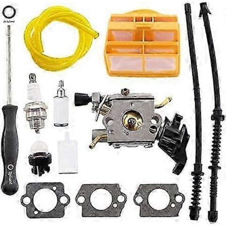 2025 Nye Modeller Forgasser med Pakning Luftfilter Drivstoffrør Tennplugg for Husqvarna 445 445E 450 450E 445II 450II Jonsered CS2245 CS2250 S 