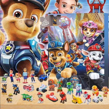Paw Patrol Julekalender 2024, 24 stk Paw Patrol Figurer Dukker Leke Juler 24 Dagers Nedtelling Kalender Blindboks Festivalgave til Hennes eller Hans