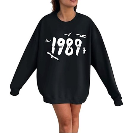 Taylor Swift sanger Taylor Swift 2D fløjlsprintet dame sweatshirt med rund hals
