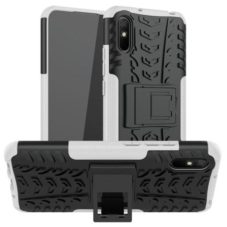 Xiaomi Redmi 9a - Stöttåligt Skal Med Stöd - Vit White Vit