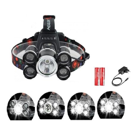 Stark Pannlampa LED CREE T6 Inkl Batterier och Laddare