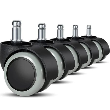 【PP】5-pak kontorstolsruller 11 mm / 22 mm erstatning hårdt gulv til gamingstole, drejestole, pr