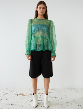 Stella Nova Sequins Blouse - Green - 34