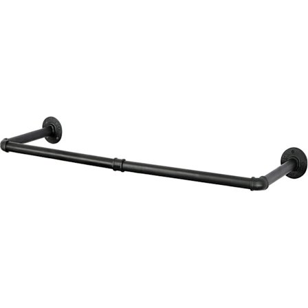 Industriell klesstativ i rør, veggmontert avtakbar vintage metall