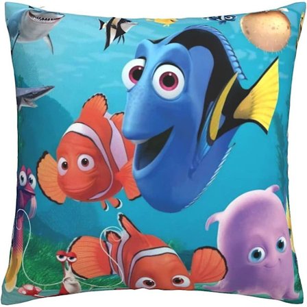 Mjuka kuddfodral med motiv av Hitta Nemo 45 X 45 cm fyrkantiga kuddfodral Bekväma dekorativa kuddfodral Lyxigt överdrag för soffa sovrum med i