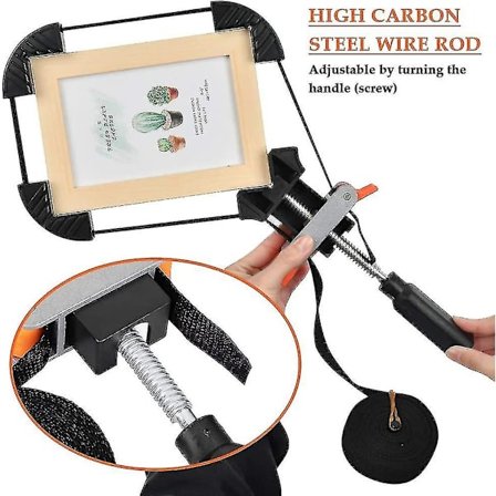 Rammespenner med 4 klør, beltestrammer, aluminiumsvinkelstrammer med 4m nylonstropp, hjørnestrammer, hjørneklemme, belteklemme for bilderamme Dr