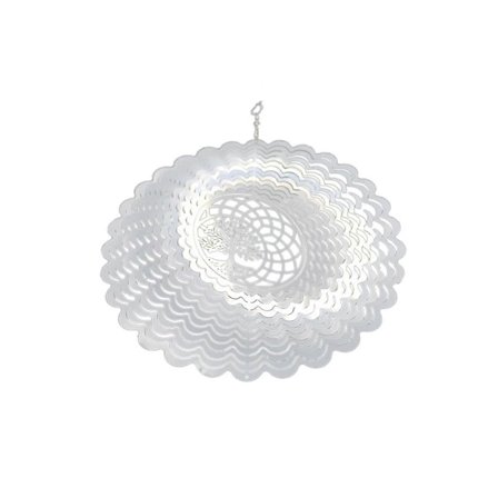 Riippuva tuulikello ulkokäyttöön, metallinen koriste, hopea 3D-peili, ruostumattomasta teräksestä valmistettu tuulikello, ulkopuutarhakoriste