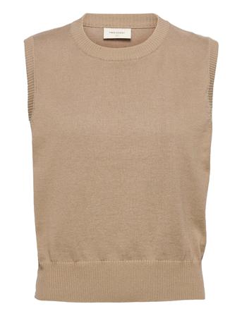 Fqamazy-Wa Vests Knitted Vests Beige FREE/QUENT