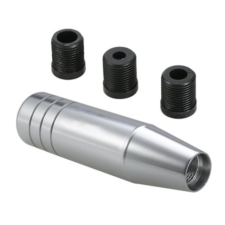 Sølv 13cm Længde Universal Aluminium Bil Lastbil Racing Gear Shift Knob Stick Med 3 Adapter