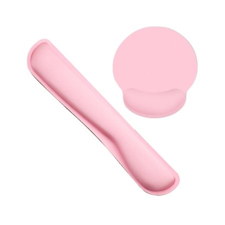 Rosa håndleddsstøtte, ergonomisk musematte med minneskum, sklisikker