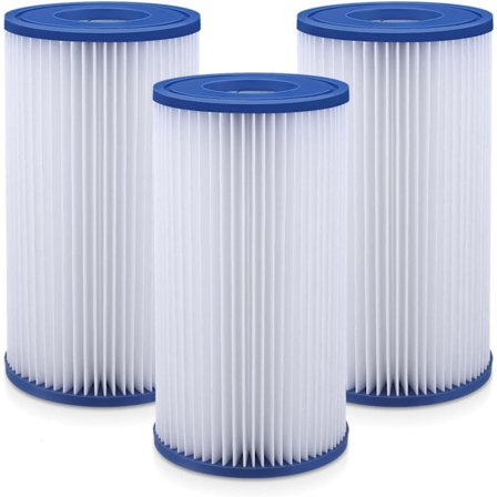 Erstatningsbassengfiltre, kompatible, passer perfekt for Bestway type III filterpatroner, enkle å installere, 3 stk.