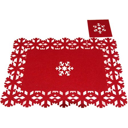 Julekonsepter 12-delt julefilt Røde filtbrikker og underlag